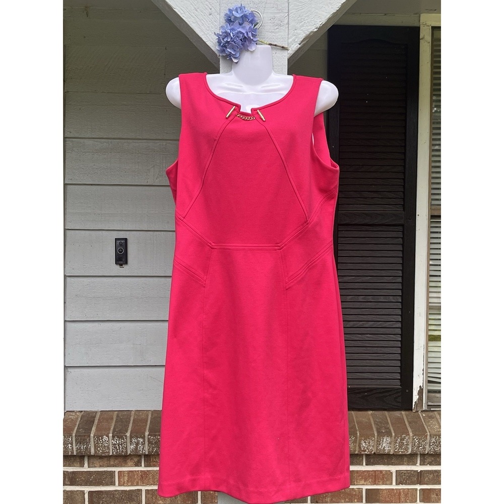 Ivanka Trump Dress Bright Pink Bodycon
